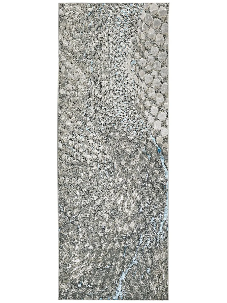 Azure 3403F Blue/Silver/Gray 2'10" x 7'10" Rug