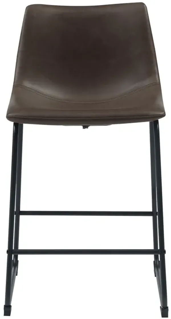 Michelle Armless Counter Height Stools Two-tone Brown and Black (Set of 2)