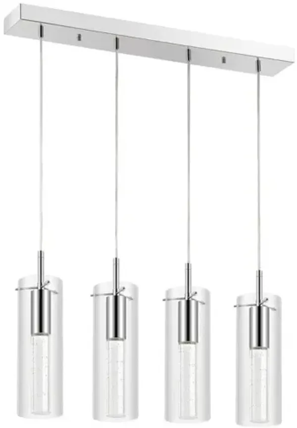 Mium 29.5" 4-Light Modern Style Iron/Crystal/Glass Integrated LED Linear Pendant