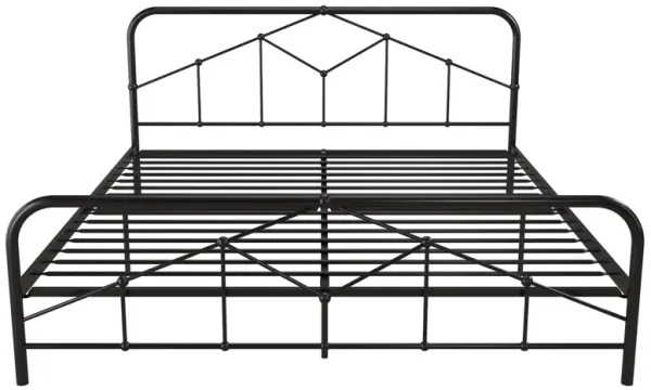 Novogratz Francis Farmhouse Metal Bed, King, Black