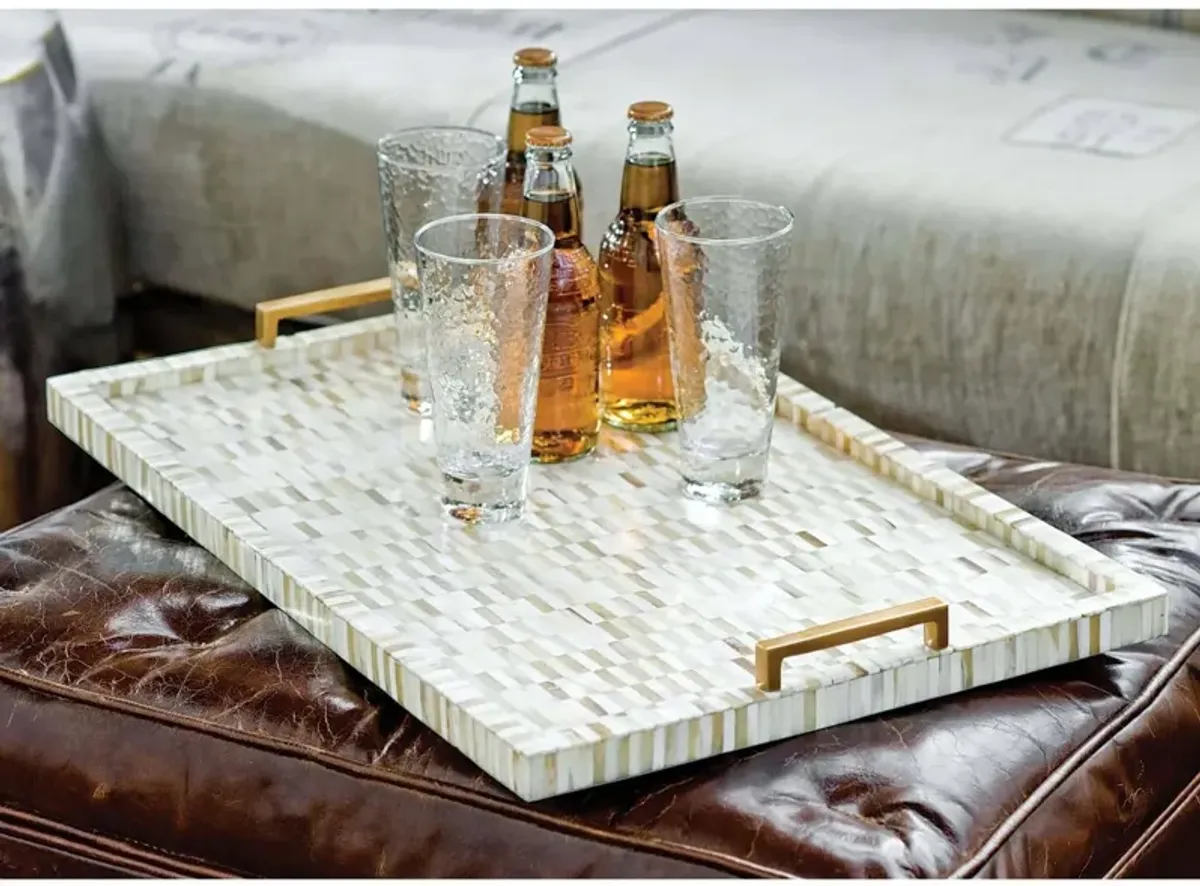 Multi-Tone Bone and Brass Tray