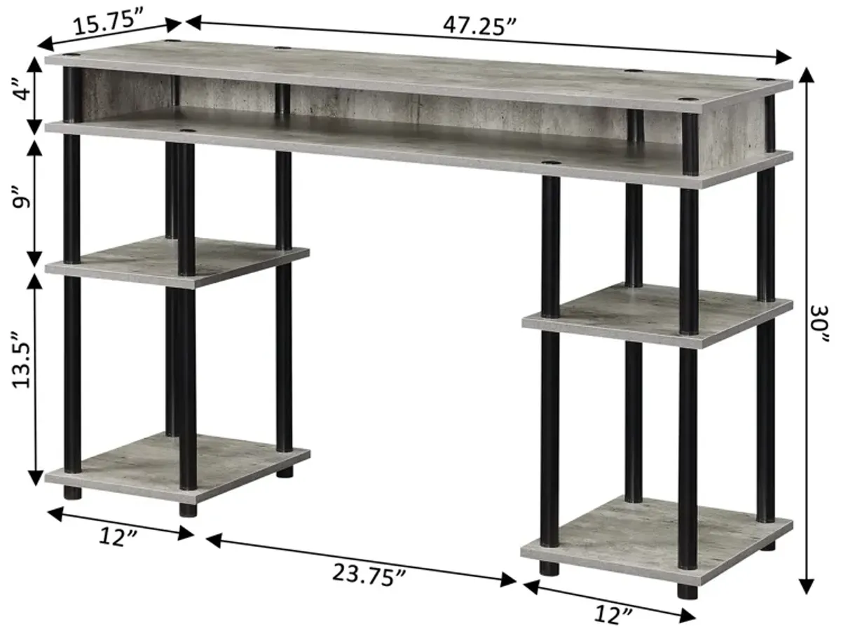 Convenience Concepts Designs2Go No Tools Student Desk with Shelves