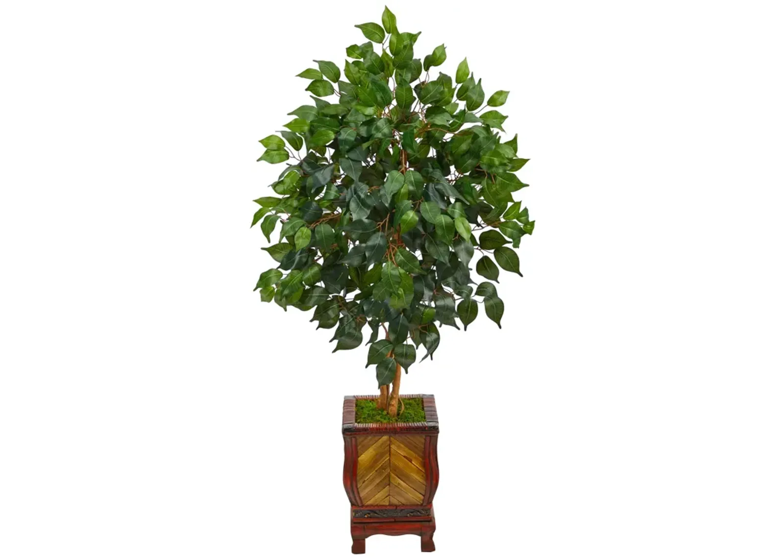 HomPlanti 46 Inches Ficus Artificial Tree in Decorative Planter