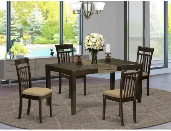 5 Pc Dining room set-Dining Table with Leaf Plus 4 Kitchen Chairs