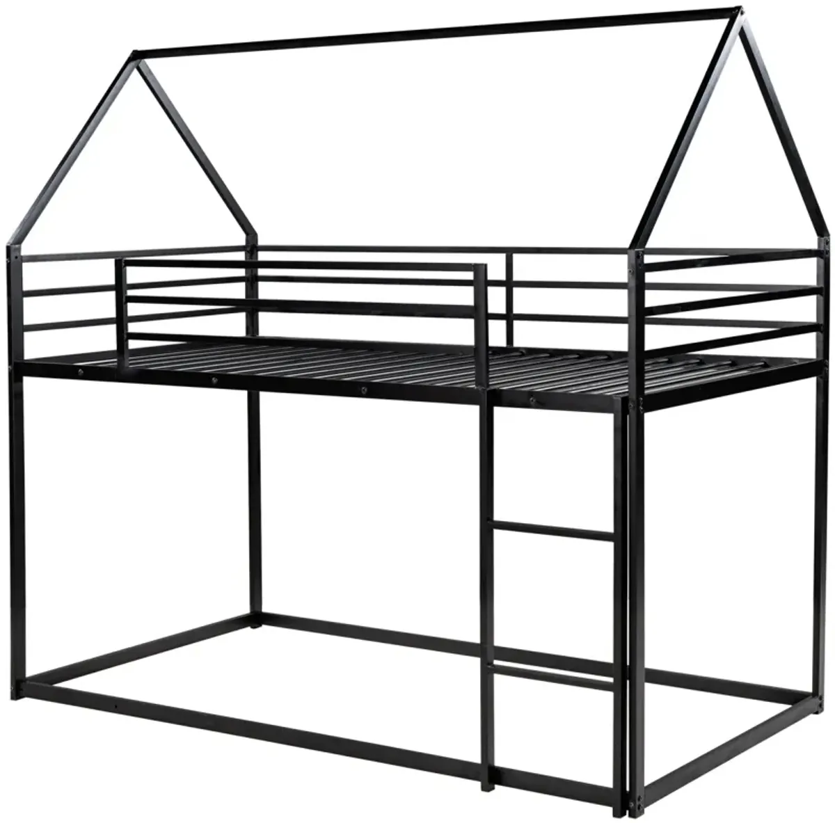 Twin over Twin House Bunk Bed with Built-in Ladder