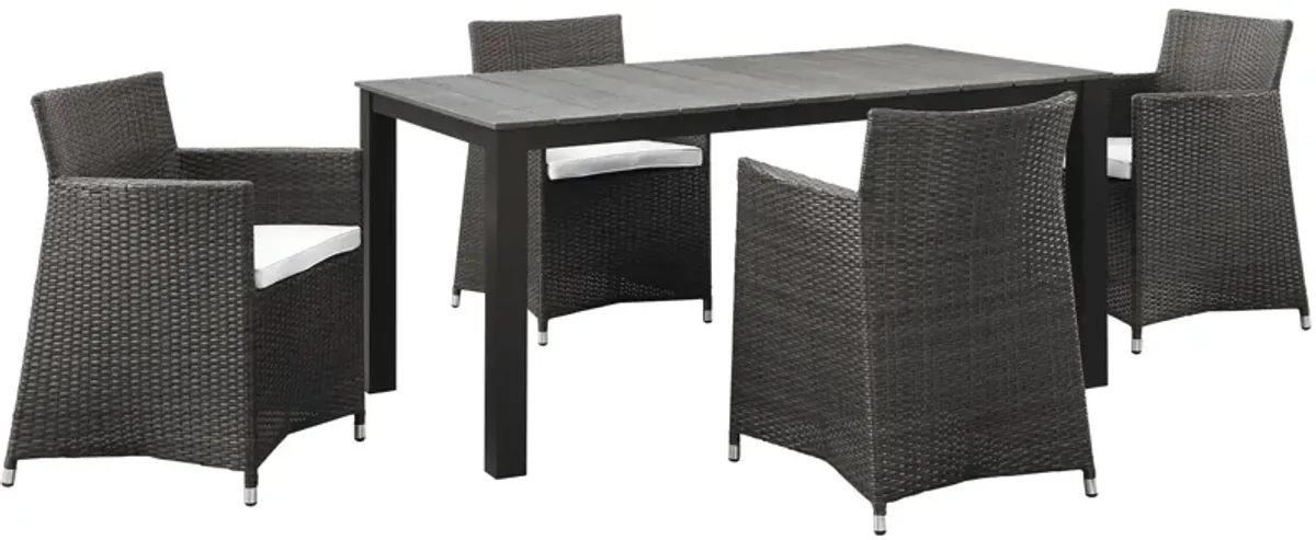 Junction 5 Piece Outdoor Patio Dining Set - Brown White