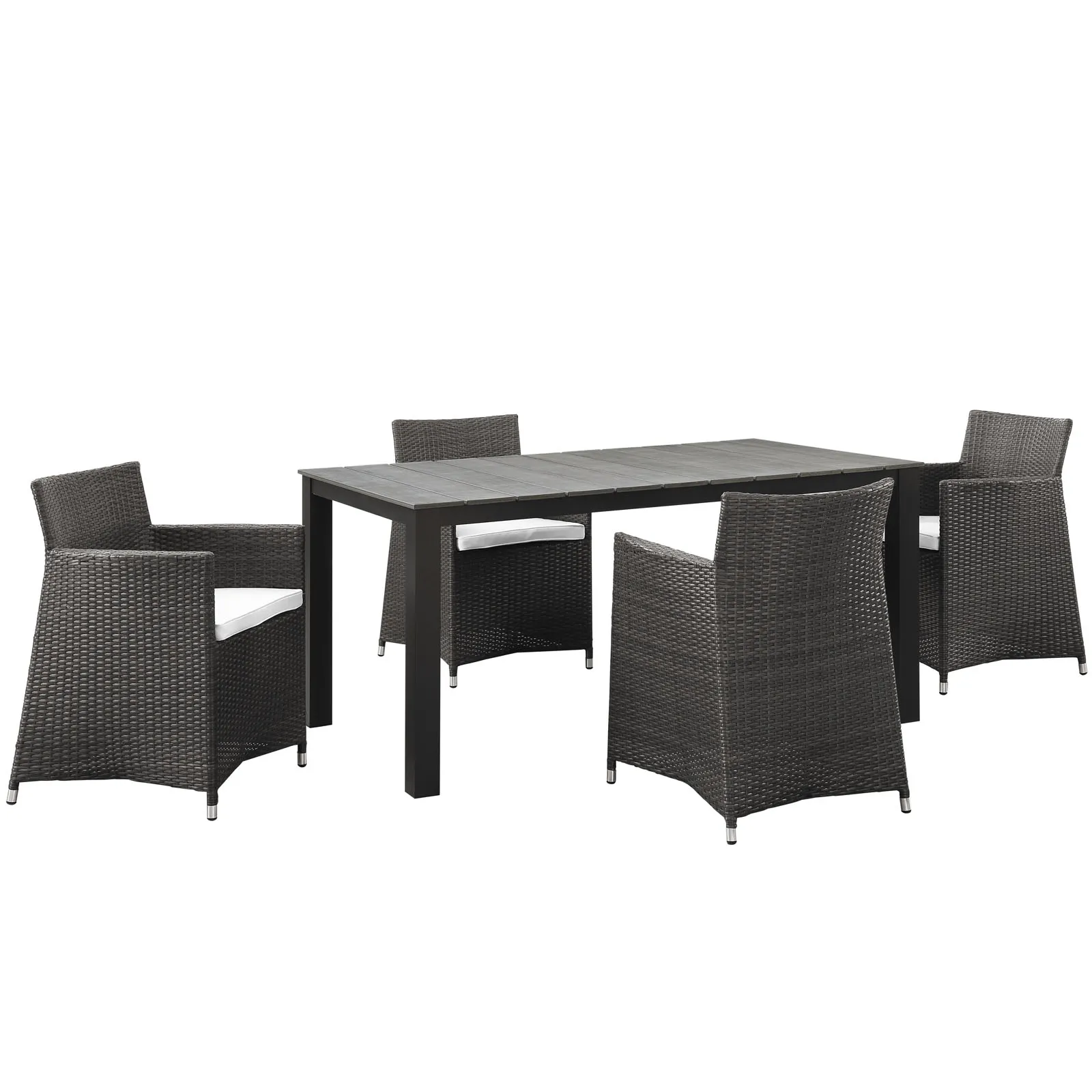 Junction 5 Piece Outdoor Patio Dining Set - Brown White