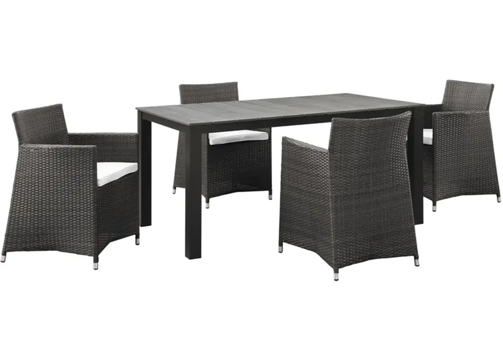 Junction 5 Piece Outdoor Patio Dining Set - Brown White