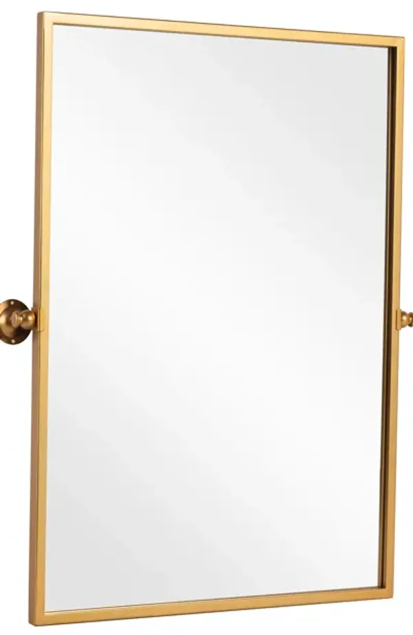 24*36in Rectangular Gold Aluminum Alloy Framed Wall Mirror (Set of 2)