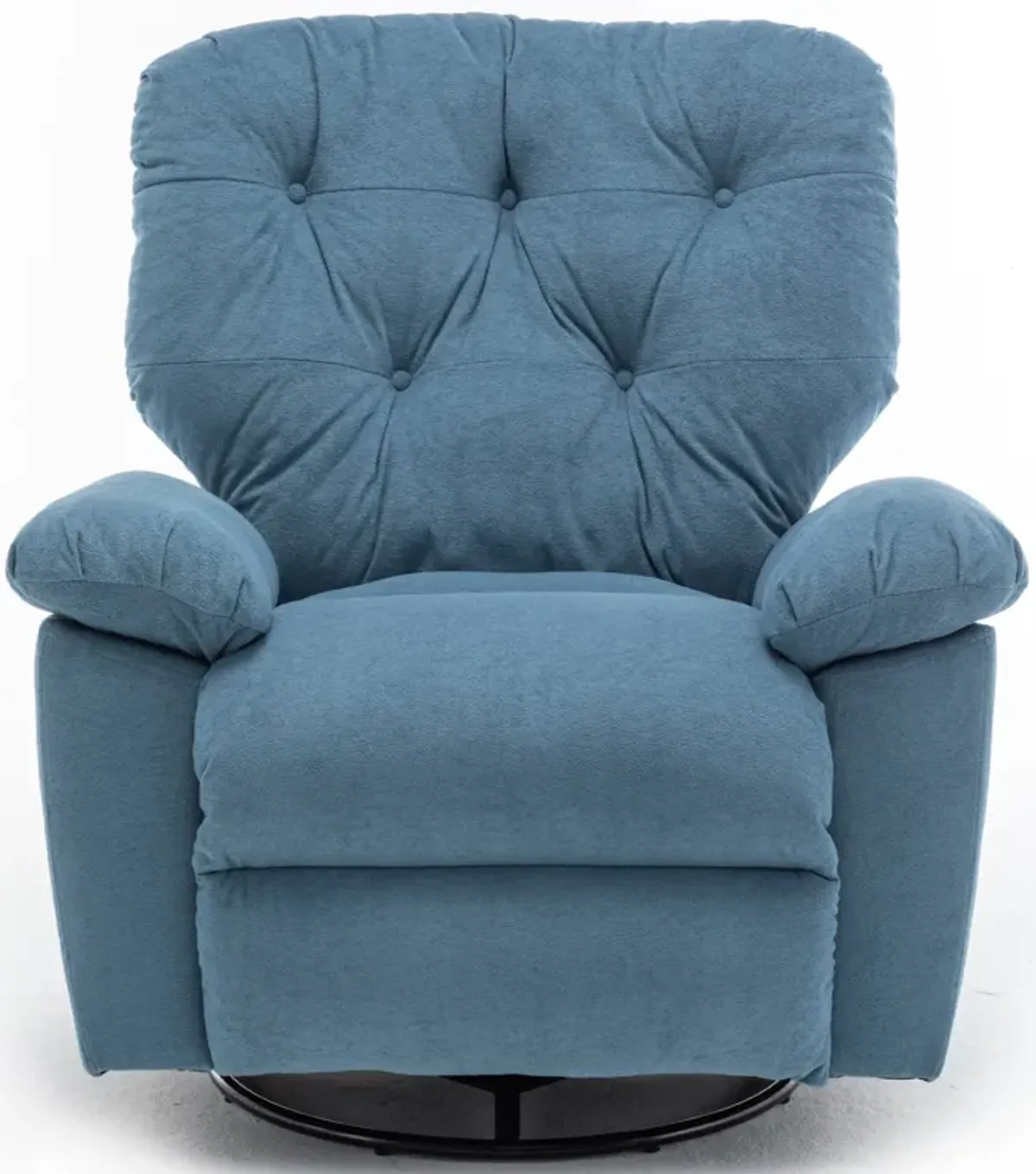 Mondawe Relaxing Recliner Swivel Chair, Soft Artificial Fleece Glider with Side Pocket