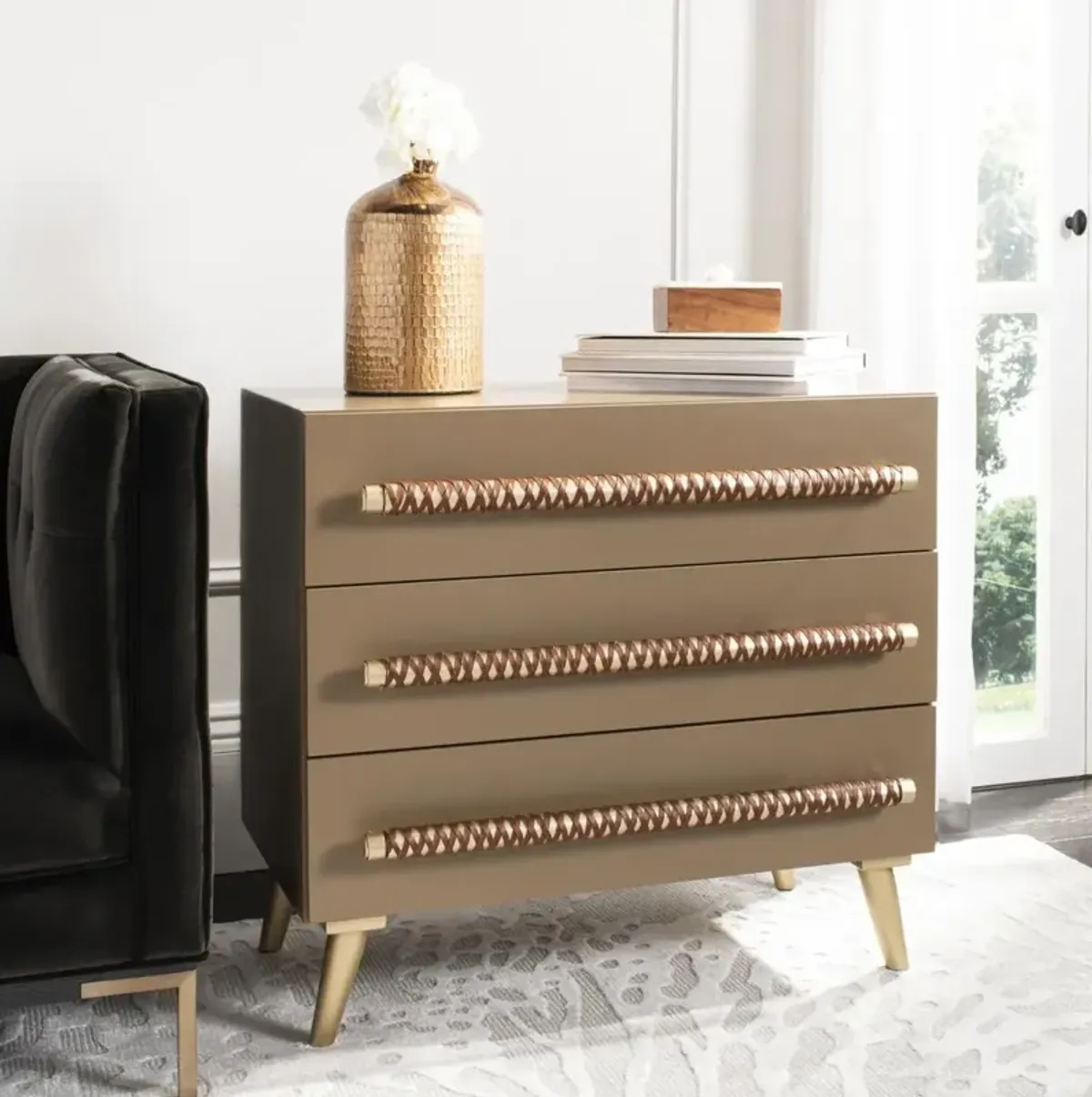 Safavieh Raquel 3 Drawer Chest, Light Brown