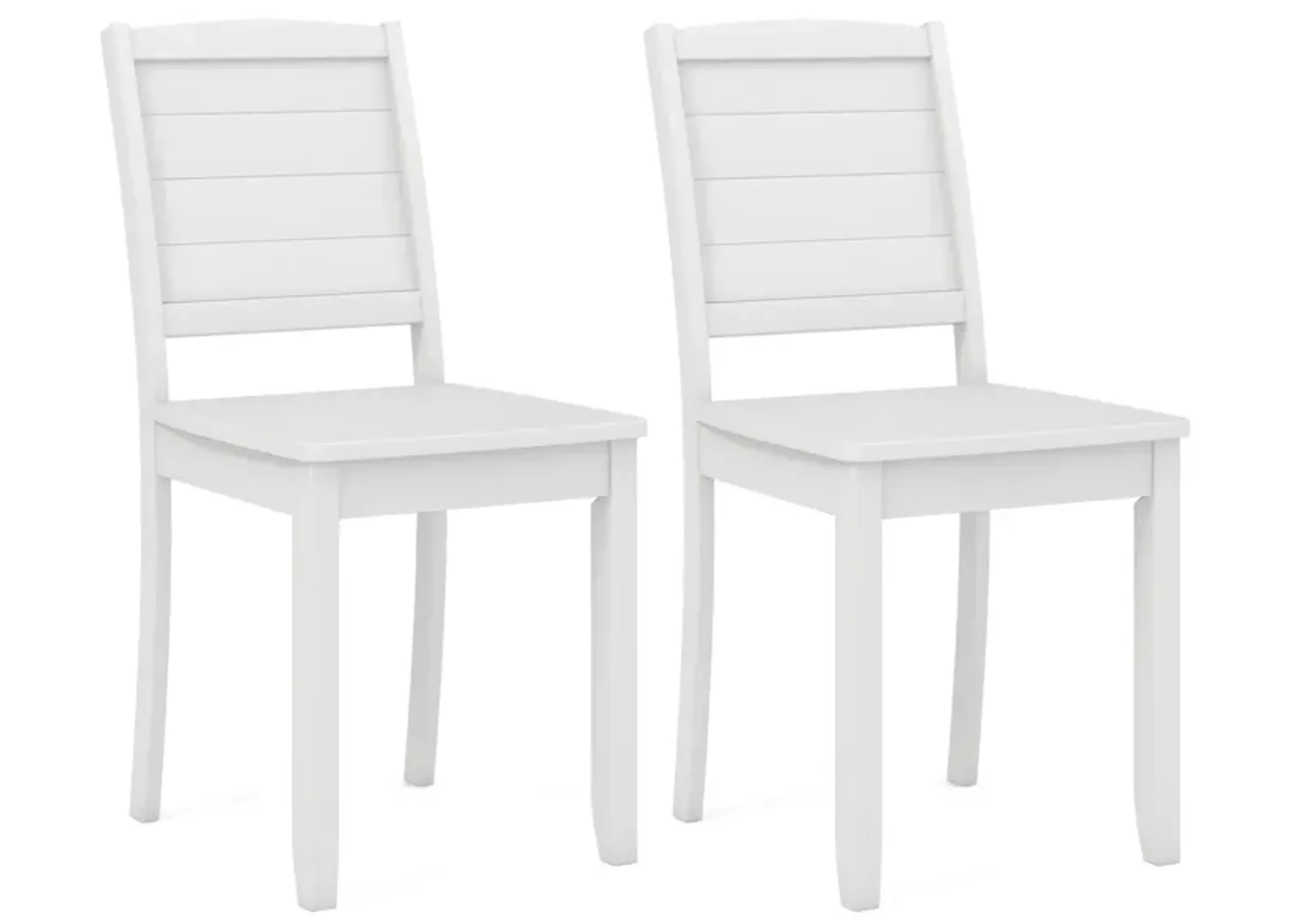 Wood Dining Chair Set of 2 Armless Kitchen Chairs with Rubber Wood Legs