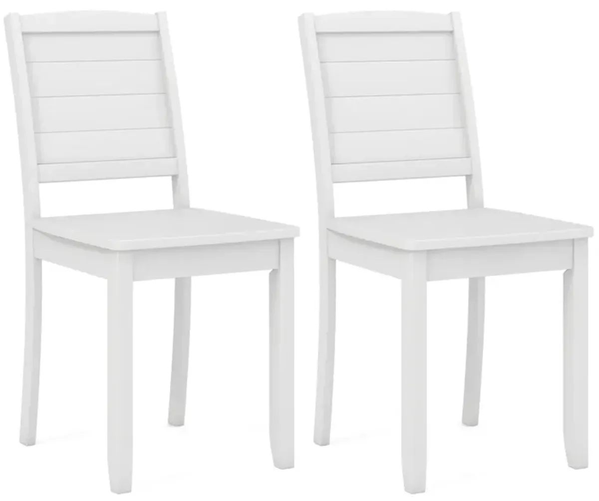 Wood Dining Chair Set of 2 Armless Kitchen Chairs with Rubber Wood Legs