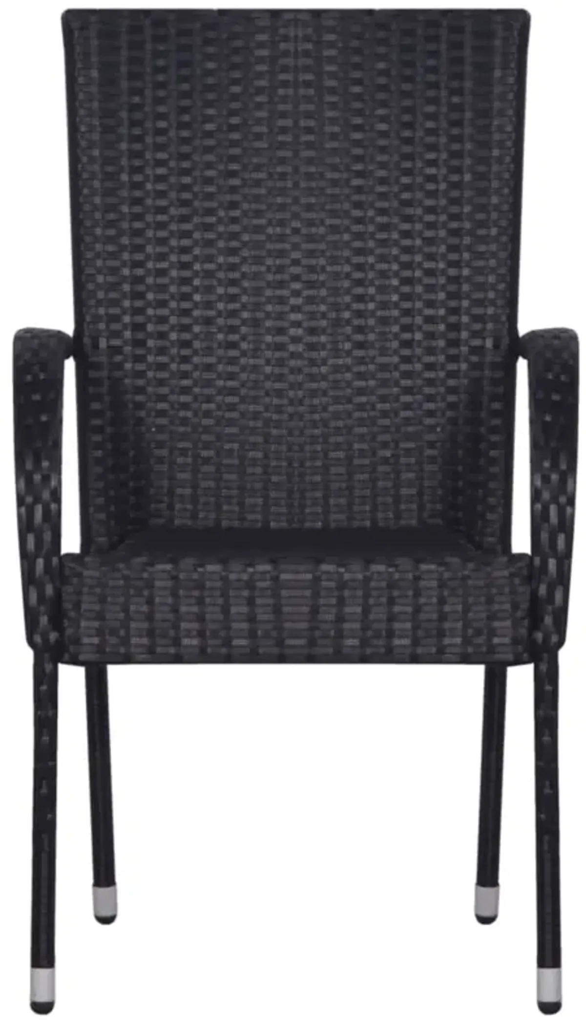 vidaXL Stackable Outdoor Chairs 6 pcs Poly Rattan Black