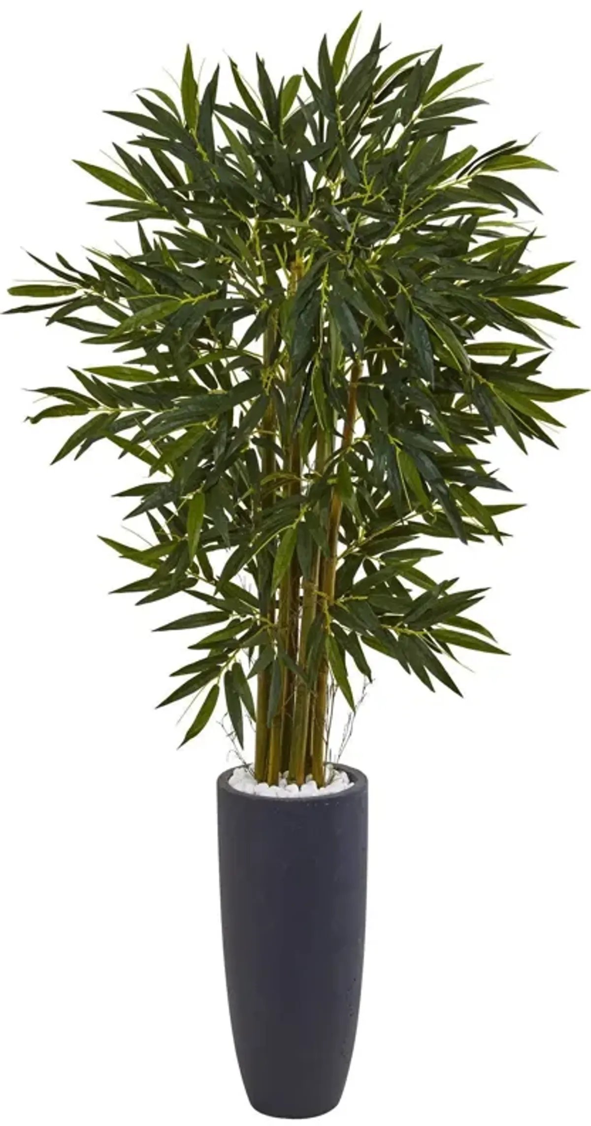 Nearly Natural 6.5-in Bamboo Tree in Gray Cylinder Planter