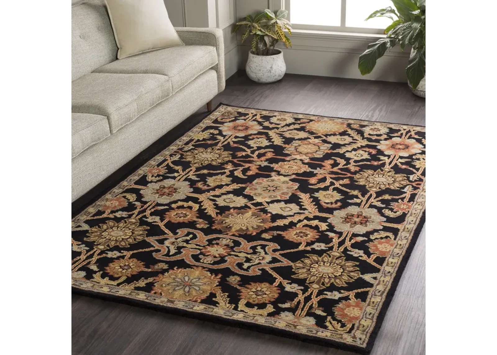 Middleton AWMD-2073 6' Round Black Rug