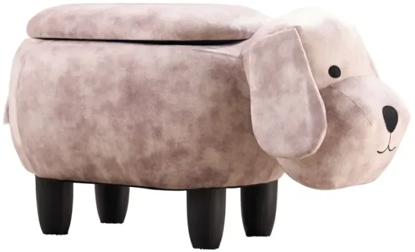 Dog Puppy Gray Storage Ottoman