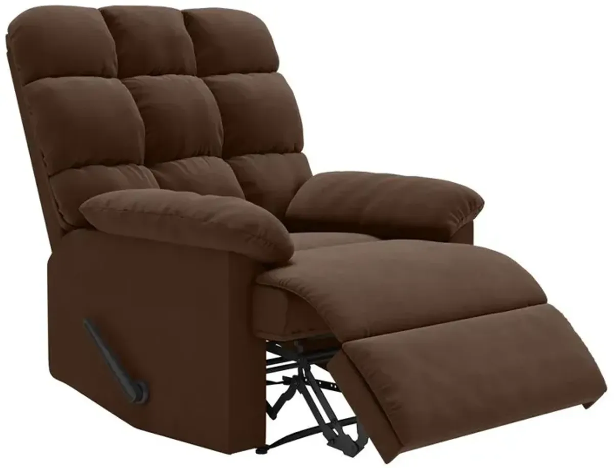 ProLounger Wall Hugger Recliner in Brown Microfiber with Square Tufted Back