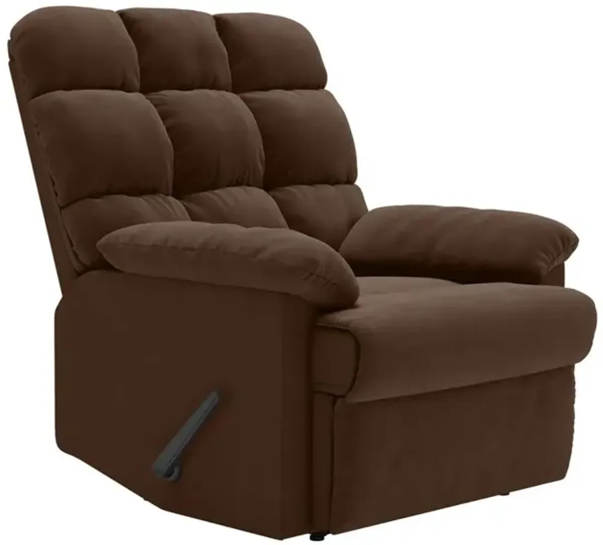 ProLounger Wall Hugger Recliner in Brown Microfiber with Square Tufted Back