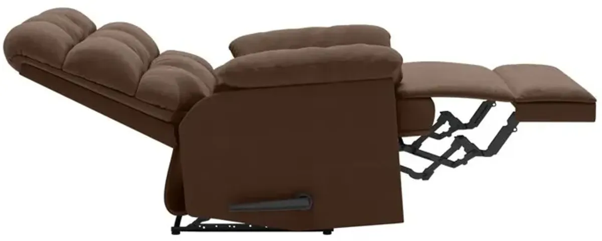 ProLounger Wall Hugger Recliner in Brown Microfiber with Square Tufted Back