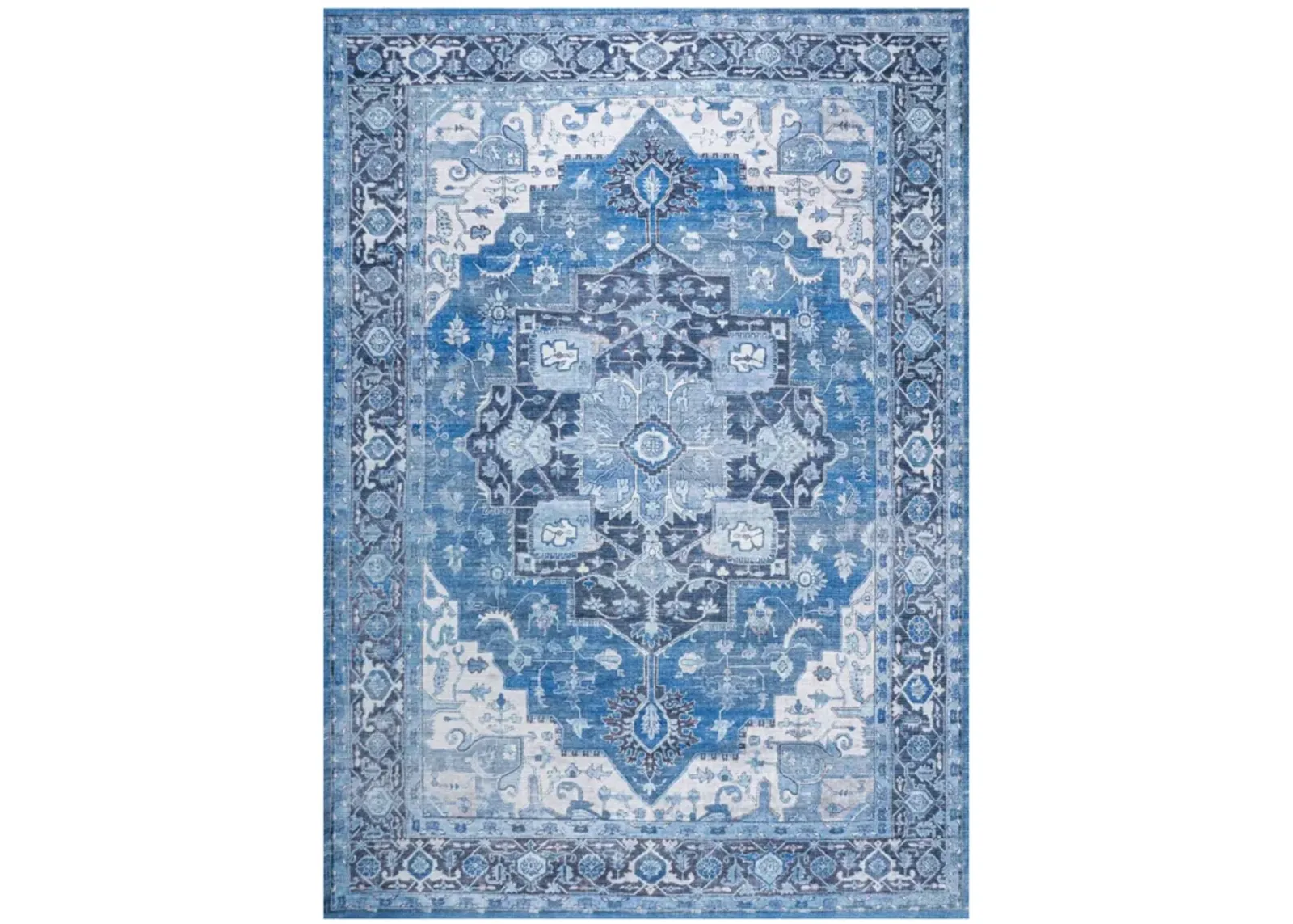 Maris Ornate Medallion Machine-Washable Area Rug