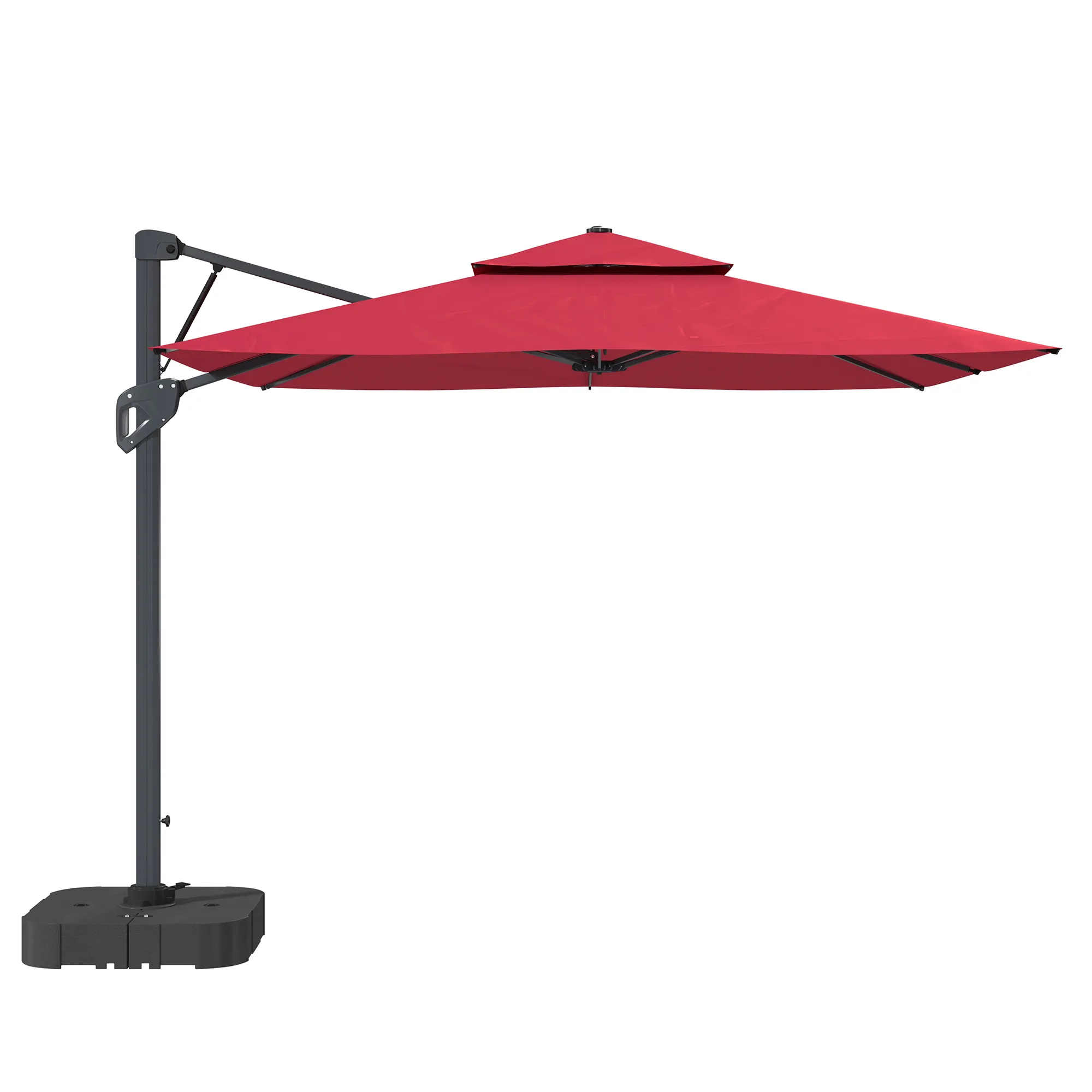 MONDAWE 10ft Square Offset Cantilever Outdoor Patio Umbrella with Included Base