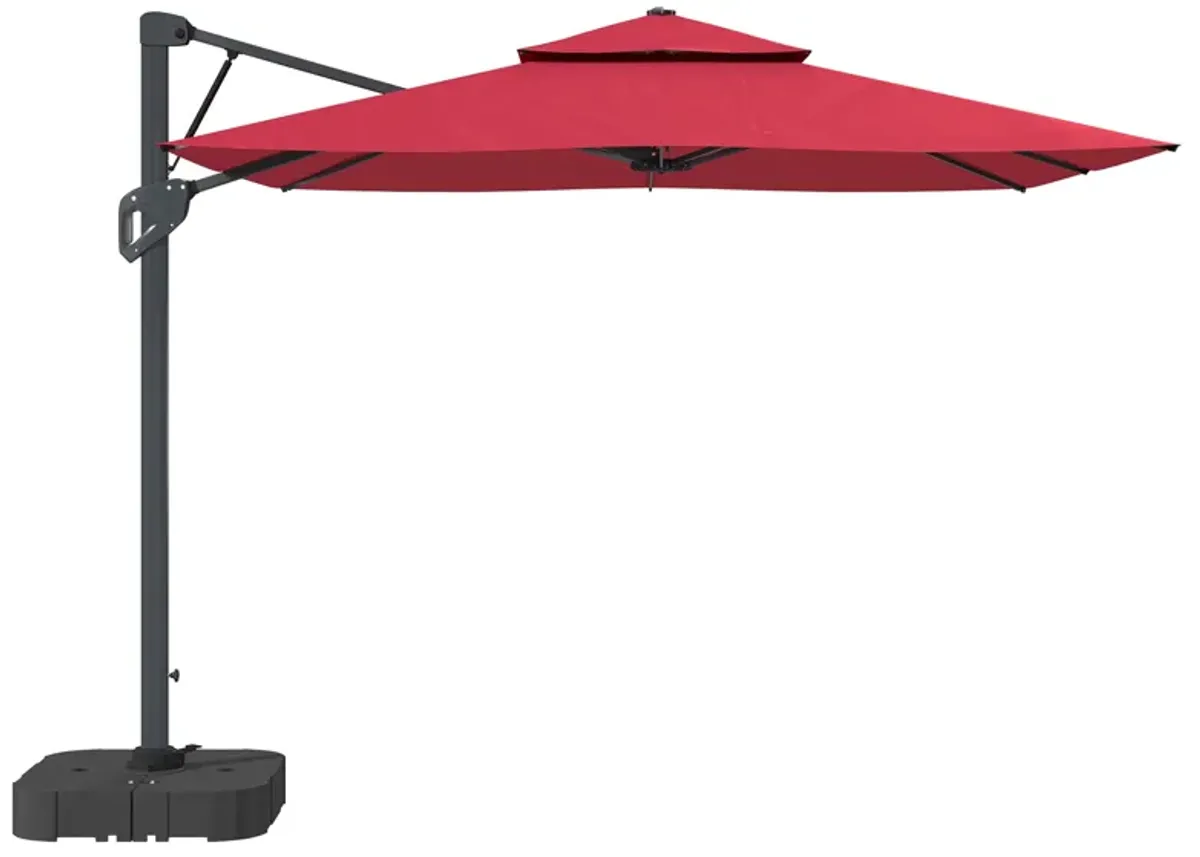 MONDAWE 10ft Square Offset Cantilever Outdoor Patio Umbrella with Included Base