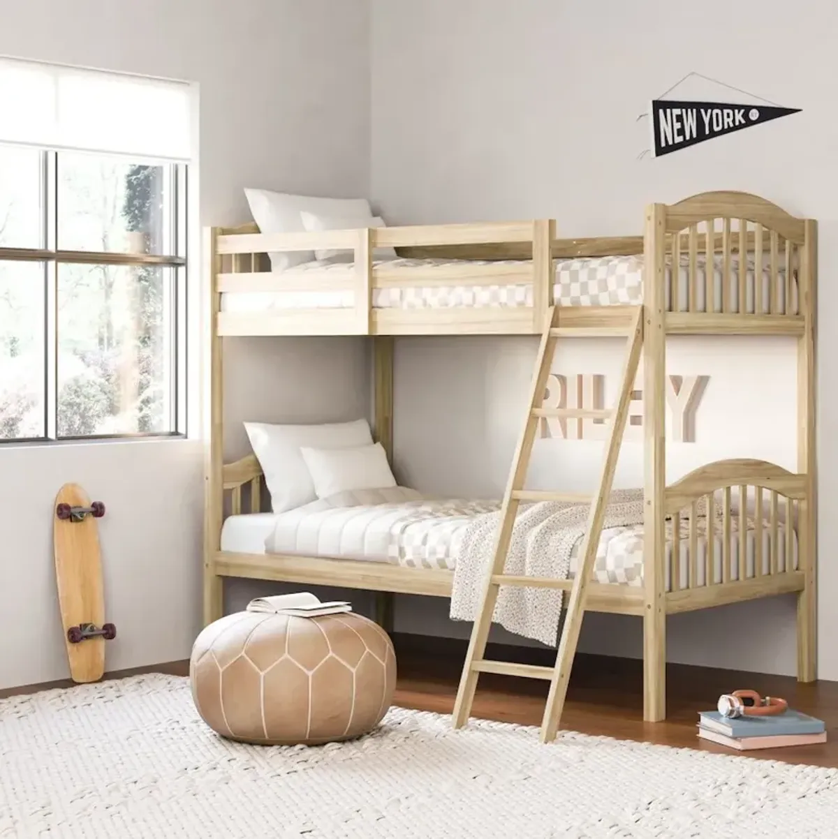 Storkcraft Long Horn Twin-Over-Twin Bunk Bed (Natural)