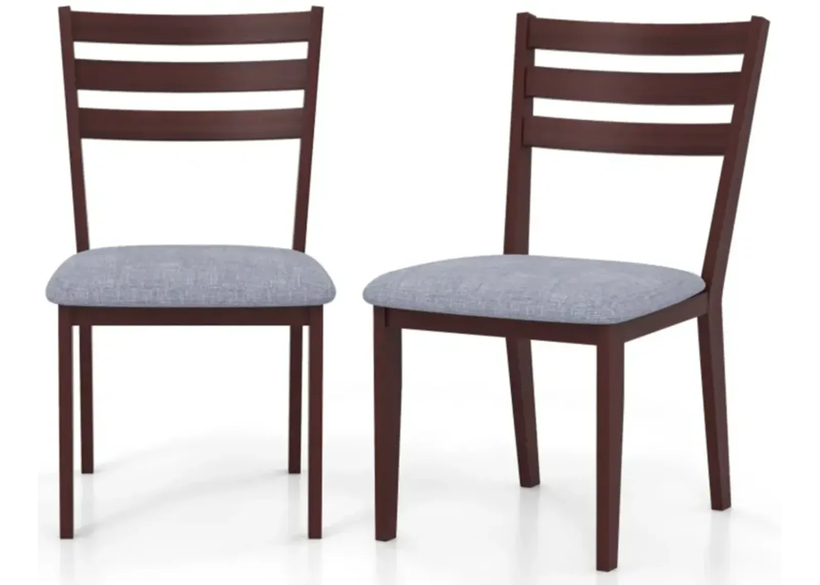 Hivvago Set of 2 Upholstered Armless Kitchen Chair with Solid Rubber Wood Frame