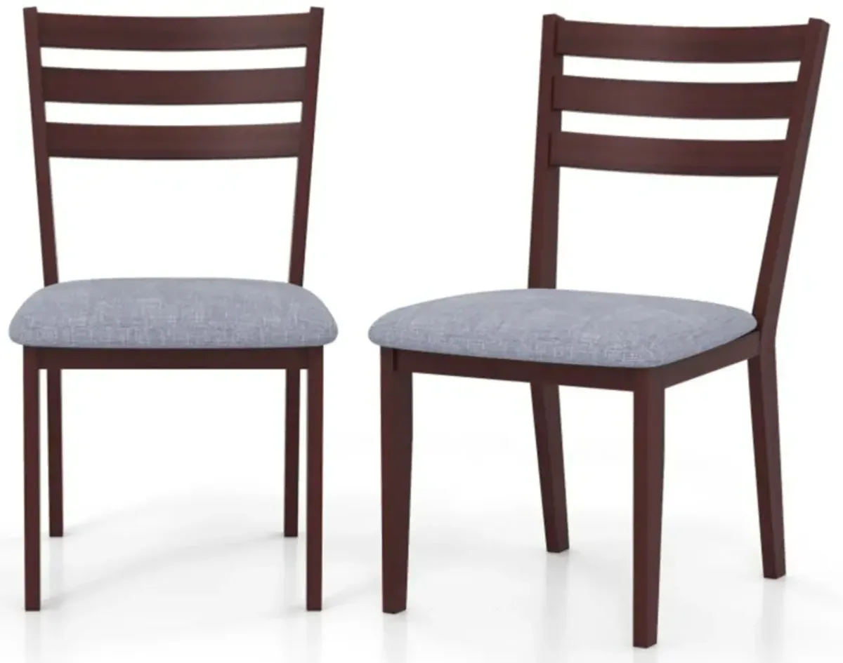 Hivvago Set of 2 Upholstered Armless Kitchen Chair with Solid Rubber Wood Frame