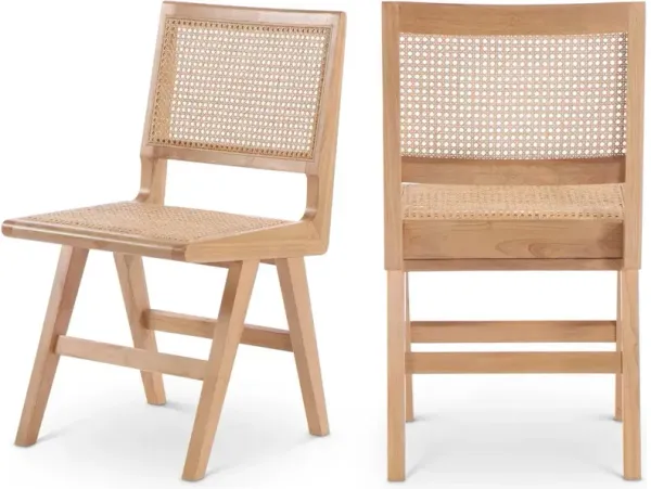 Meridian Furniture Preston Natural Wood Dining Side Chair, Set of 2