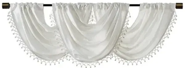 Gracie Mills Soraya Contemporary Embellished Trim Marble Jacquard Valance