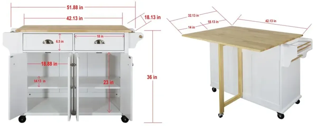 Cambridge Wood Top Kitchen Island With Storage 0001