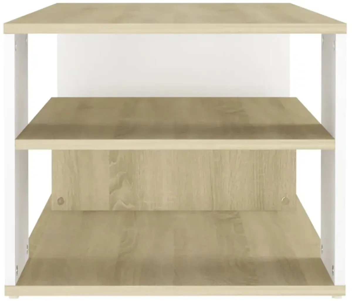 vidaXL Coffee Table White and Sonoma Oak 39.4"x19.7"x15.7" Chipboard