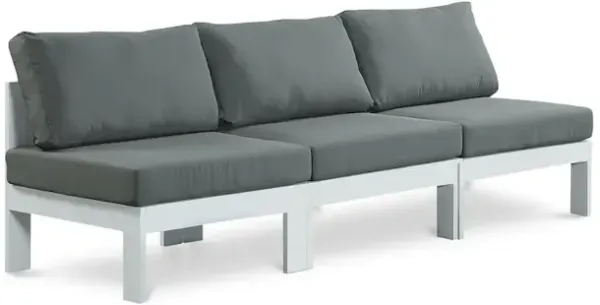 Meridian Furniture Nizuc Grey Water Resistant Fabric Outdoor Patio Modular Sofa