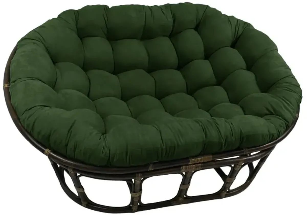 Rattan Double Papasan Chair with Microsuede Cushion