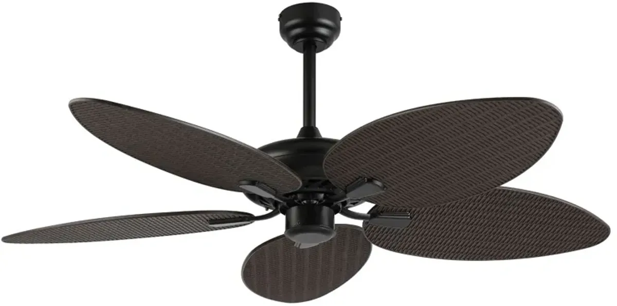 Raffles Bohemian Industrial Iron/Plastic Palm Blade Ceiling Fan