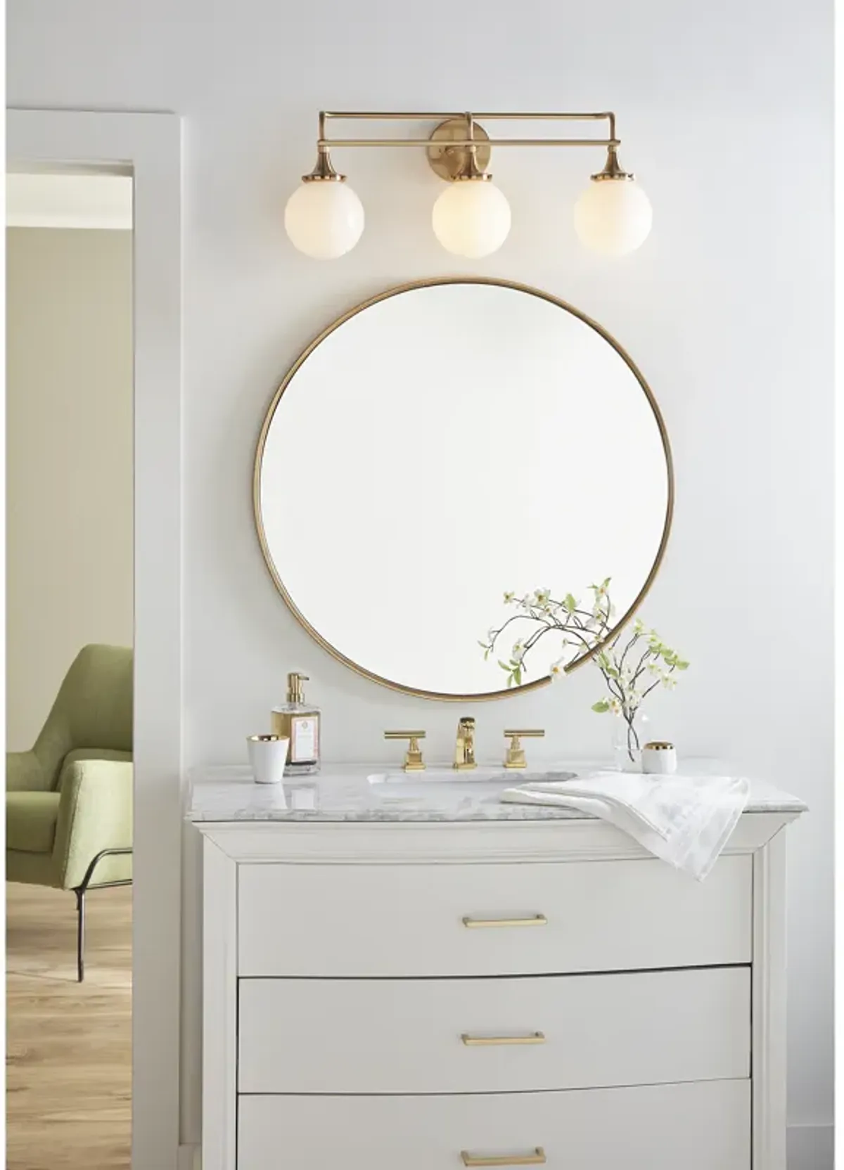 Beverly Hills 28" Wide 3-Light Vanity Light