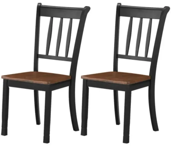 2 Pieces Solid Whitesburg Spindle Back Wood Dining Chairs