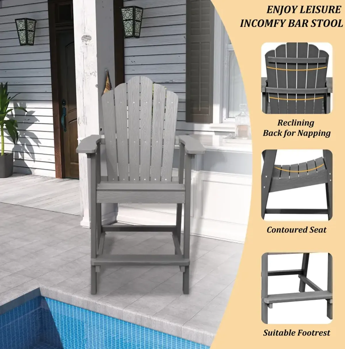 MONDAWE  2 Piece Outdoor Porch Chairs with 2 in. Hole Connecting Tray