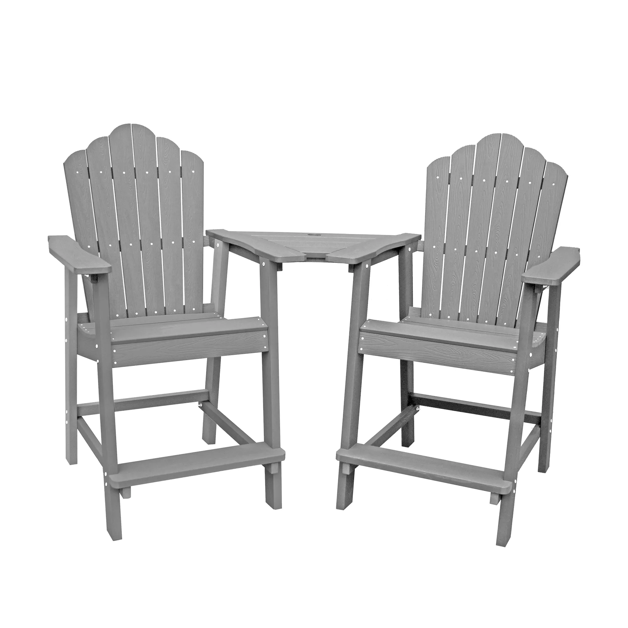 MONDAWE  2 Piece Outdoor Porch Chairs with 2 in. Hole Connecting Tray