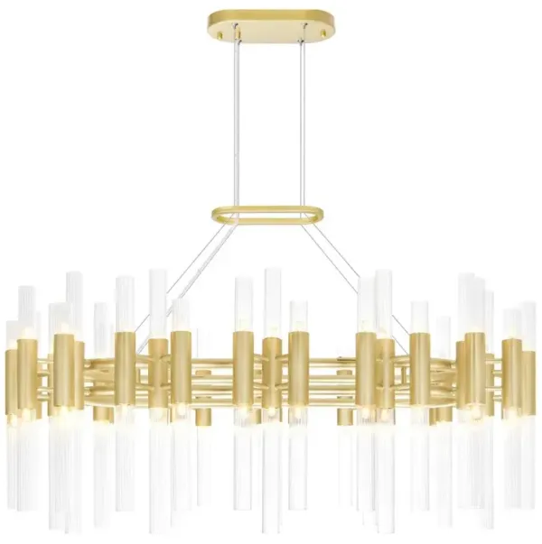 CWI Lighting Orgue 72 Light Chandelier With Satin Gold Finish