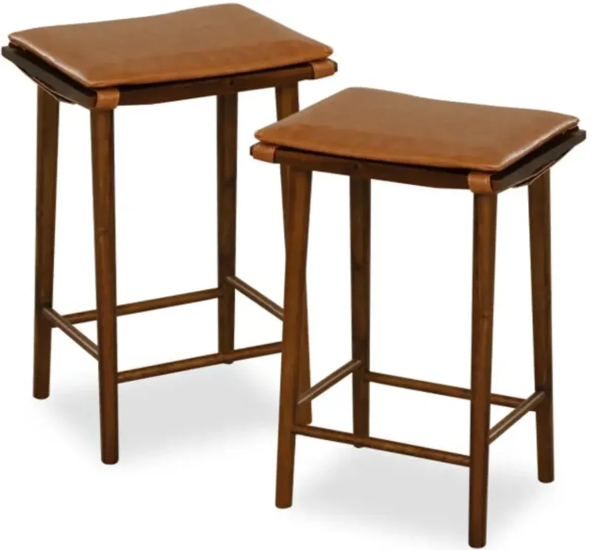 Hivvago Set of 2 25.5 Inch Barstools with Removable Cushion and Footrest