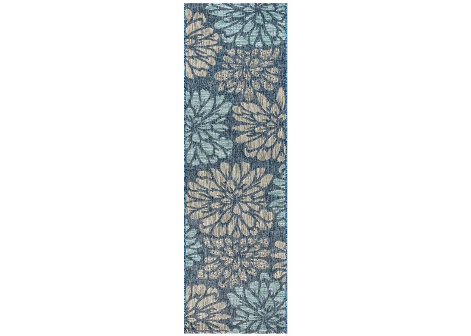 Zinnia Modern Floral Textured Weave Indoor/Outdoor Area Rug