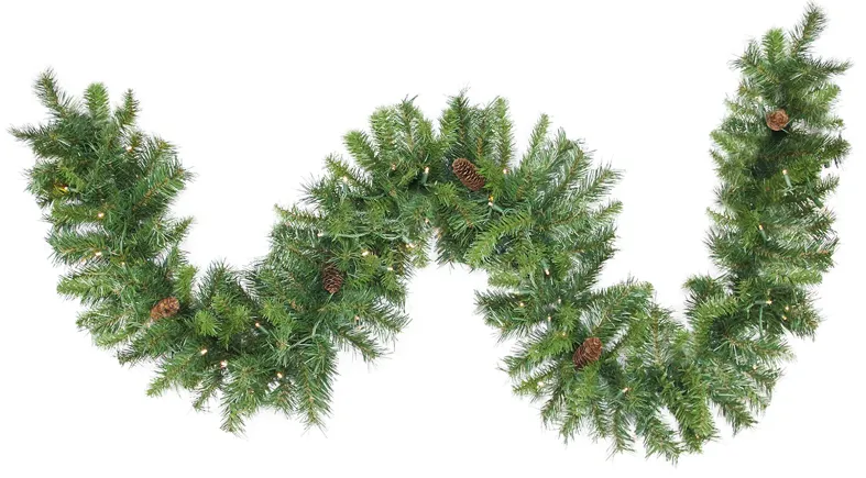 50' x 12" Pre-Lit Dakota Pine Artificial Christmas Garland - Warm White LED Lights