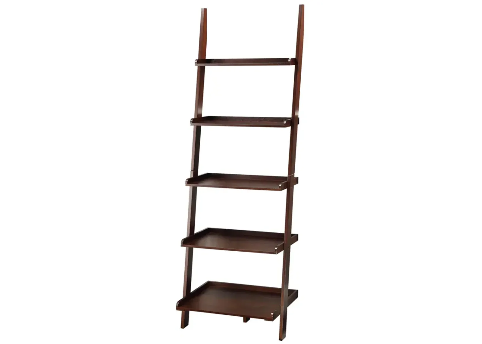 Convenience Concepts 5 shelves, American Heritage Bookshelf Ladder, Espresso, 72.75" x 25"