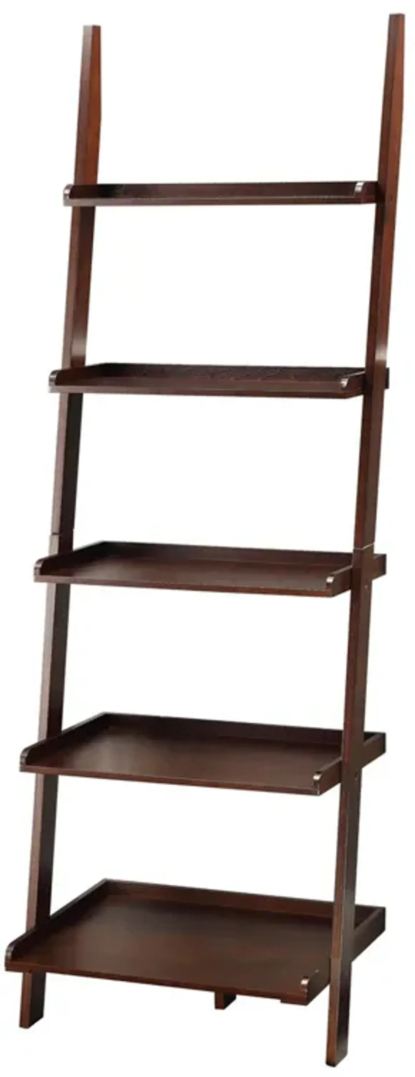 Convenience Concepts 5 shelves, American Heritage Bookshelf Ladder, Espresso, 72.75" x 25"