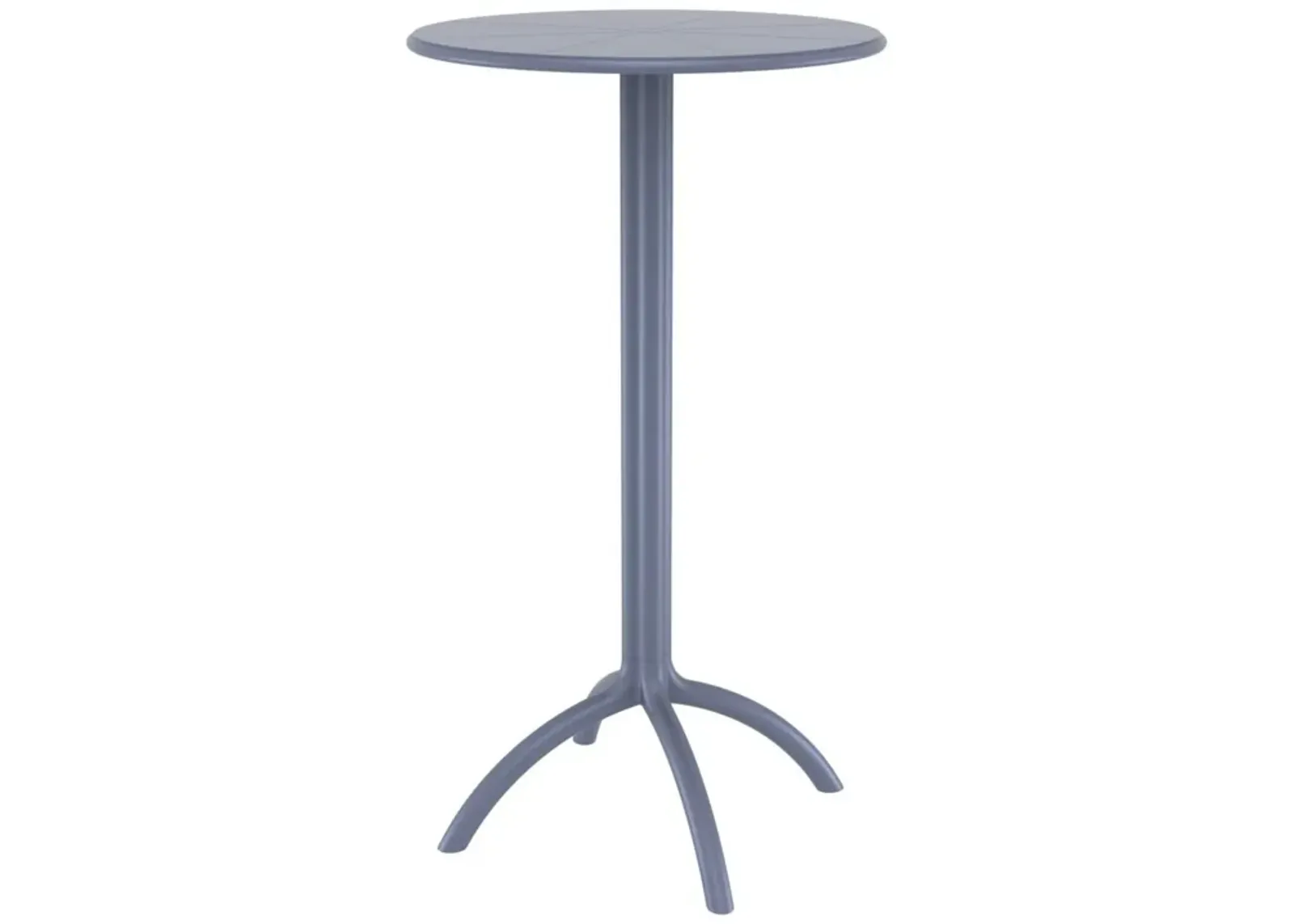 42.5" Gray Durable Round Outdoor Patio Bar Table