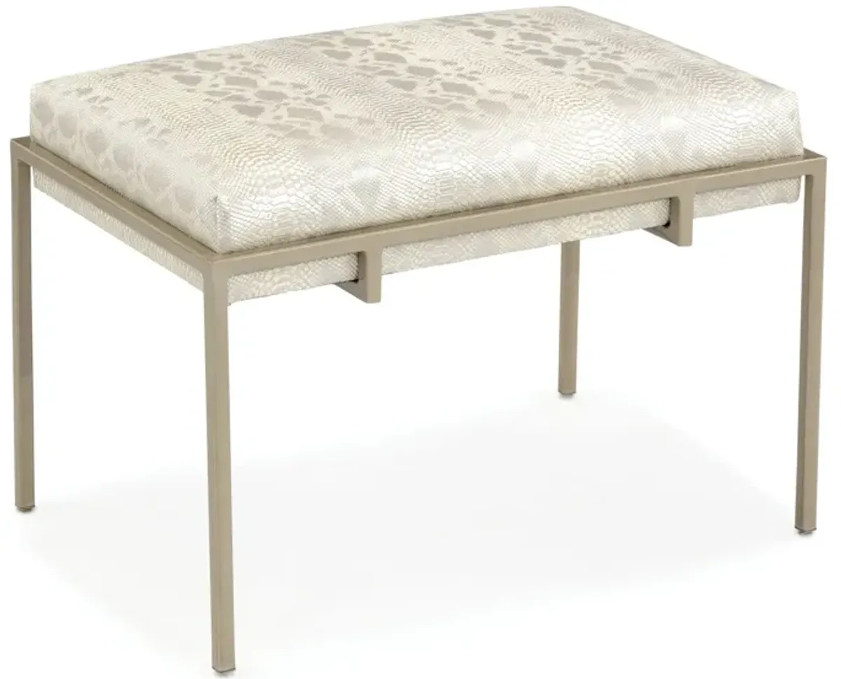 Metal Silver Upholstered Bench