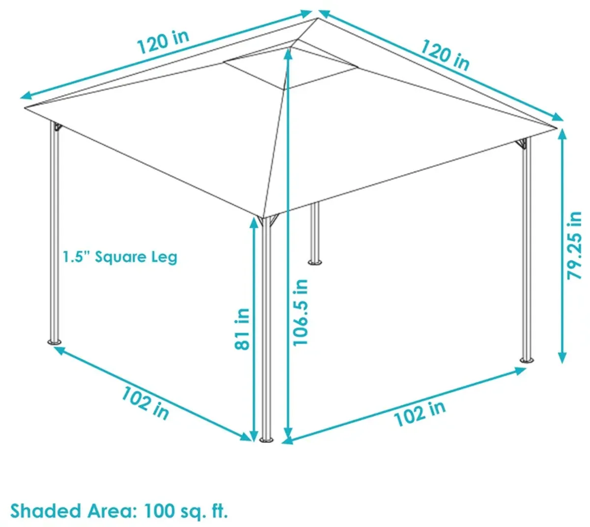 Sunnydaze 10 ft x 10 ft Steel Gazebo with Polyester Canopy Top - Gray